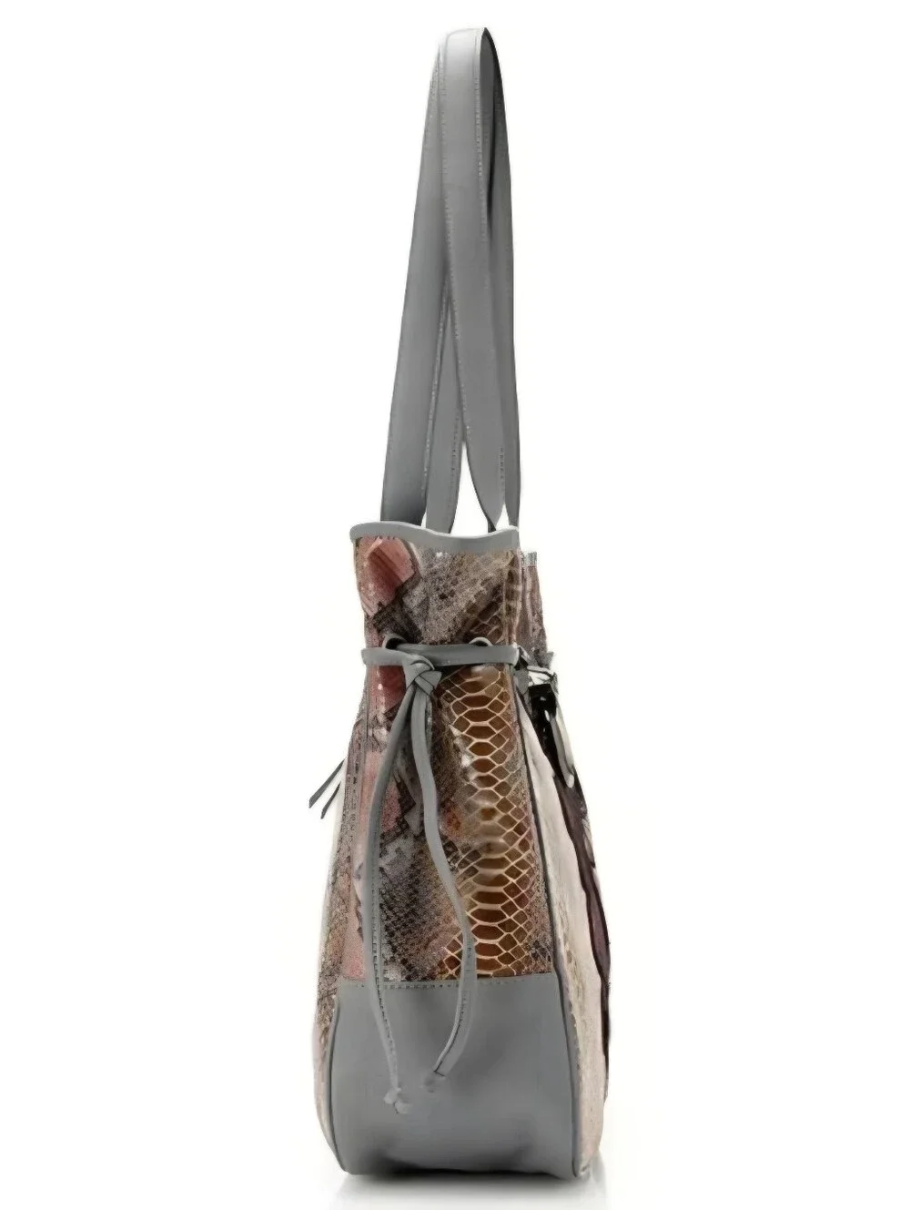 Sharif Bag Lions Head Leather Snakeskin & Calfhair Large Purse + Magic Wallet